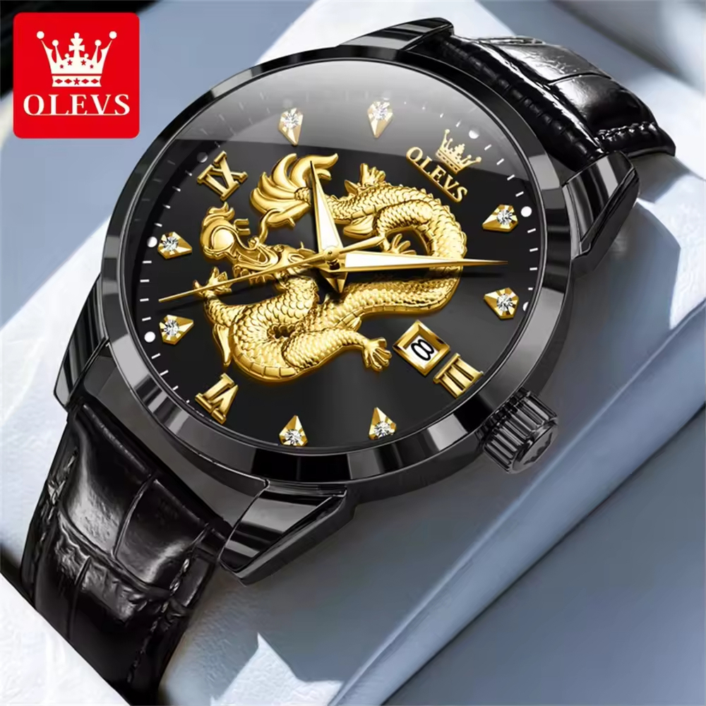 Đồng Hồ Nam OLEVS-3619B Dây Da Chính Hãng