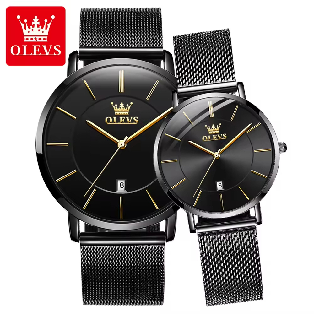 Đồng Hồ Cặp OLEVS-5869 Dây Thép Lưới Chính Hãng