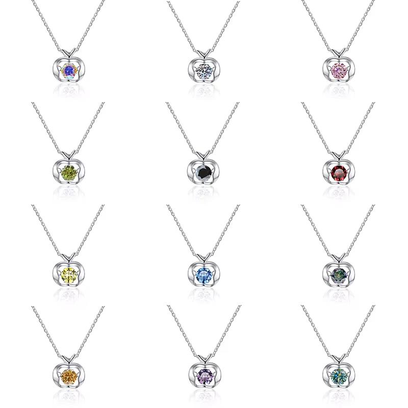 Dây Chuyền ESME ESHK043B Kim Cương Đá Moissanite Bạc 925 Xi Kim 5 lớp