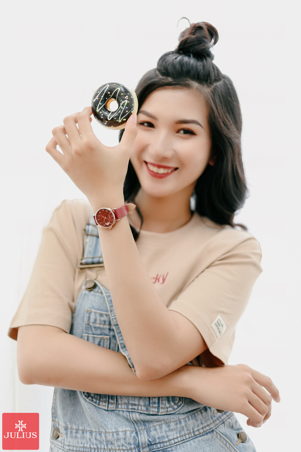 Đồng Hồ JULIUS JA-1211D Dây Da (Mặt Đỏ)