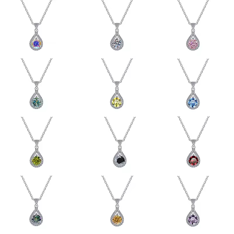 Dây Chuyền ESME ESHK011P Kim Cương Đá Moissanite Bạc 925 Xi Kim 5 lớp