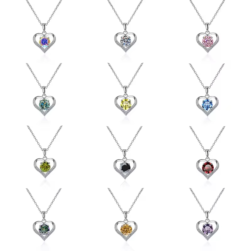 Dây Chuyền ESME ESHK024B Kim Cương Đá Moissanite Bạc 925 Xi Kim 5 lớp