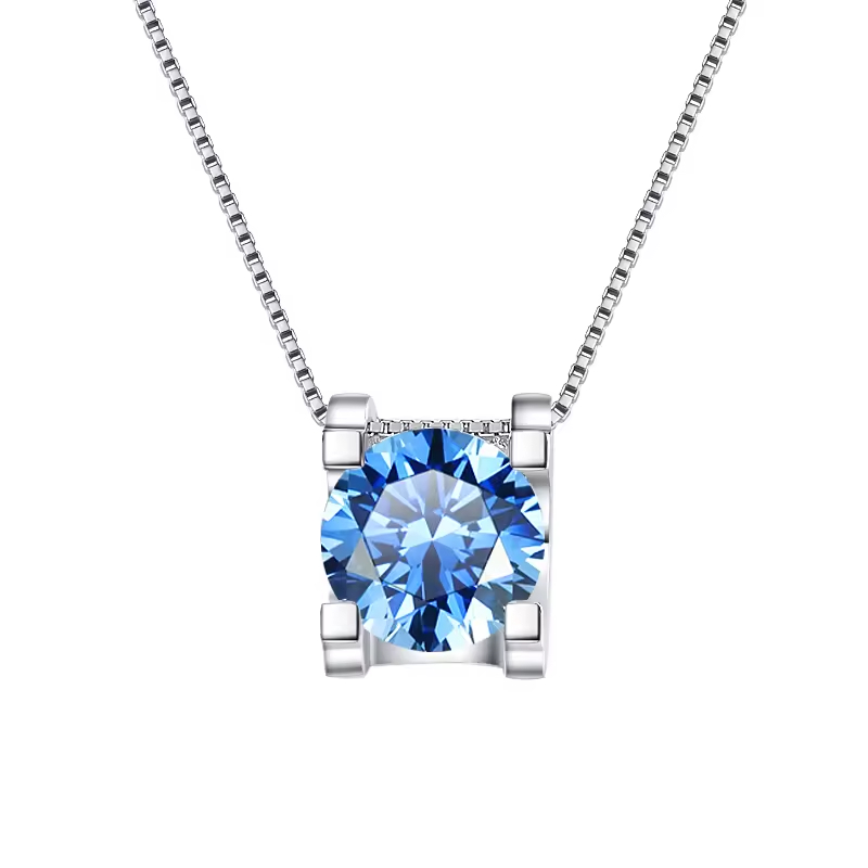 Dây Chuyền ESME ESHK002B Kim Cương Đá Moissanite Bạc 925 Xi Kim 5 lớp