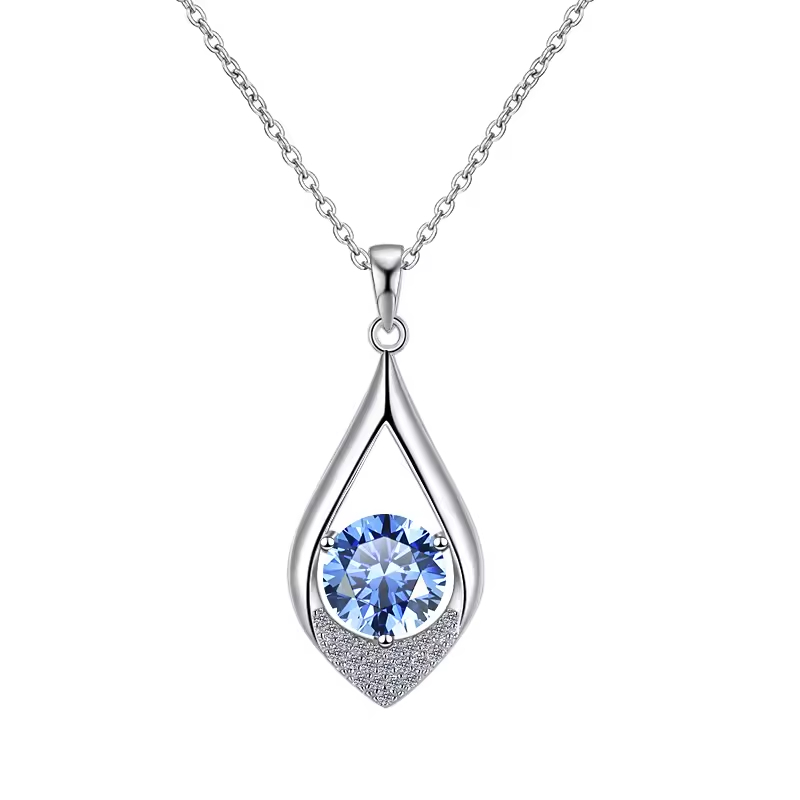 Dây Chuyền ESME ESHK056B Kim Cương Đá Moissanite Bạc 925 Xi Kim 5 lớp
