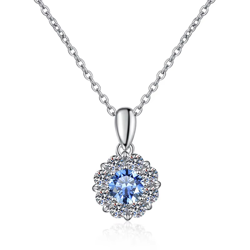 Dây Chuyền ESME ESHK063B Kim Cương Đá Moissanite Bạc 925 Xi Kim 5 lớp