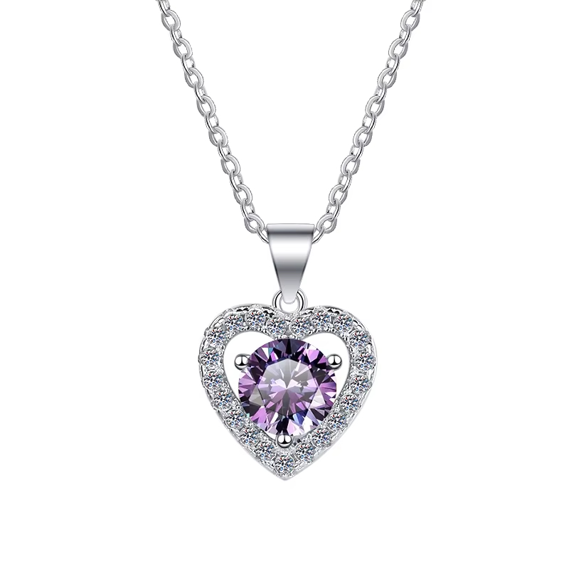 Dây Chuyền ESME ESHK014B Kim Cương Đá Moissanite Bạc 925 Xi Kim 5 lớp