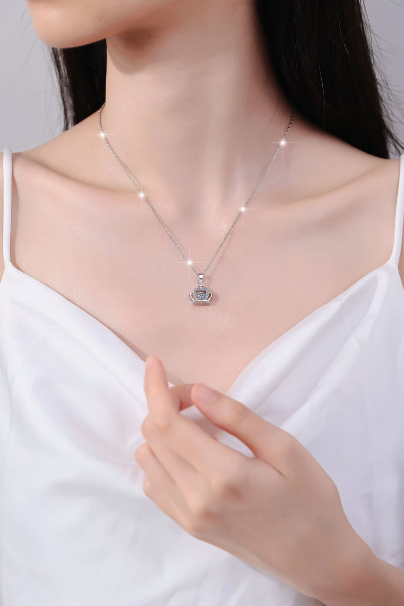 Dây Chuyền ESME ESHK062 Kim Cương Đá Moissanite Bạc 925 Xi Kim 5 lớp