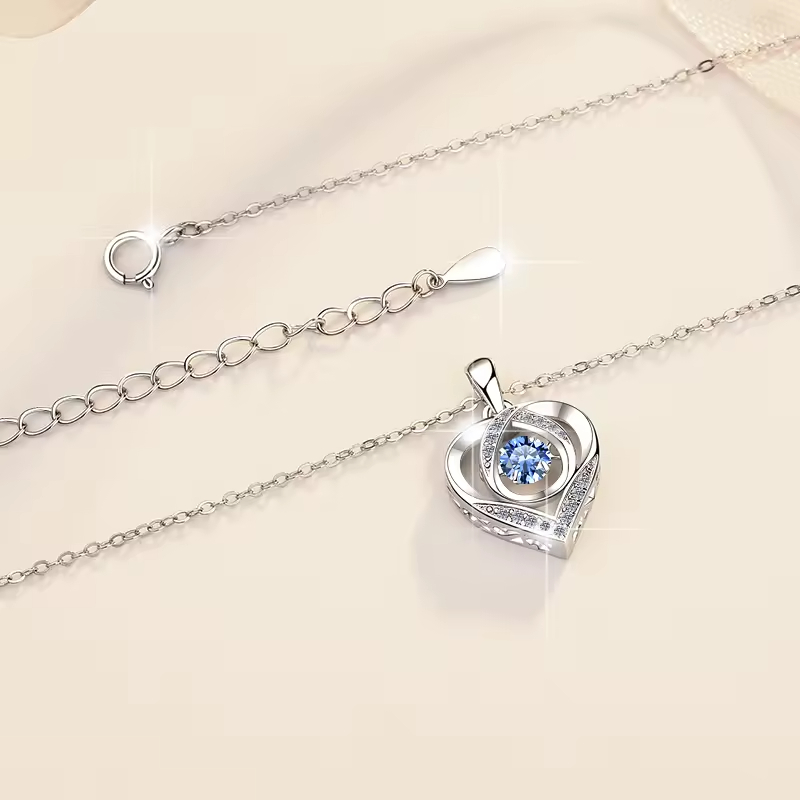 Dây Chuyền ESME ESHK023B Kim Cương Đá Moissanite Bạc 925 Xi Kim 5 lớp