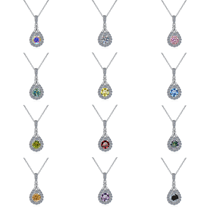 Dây Chuyền ESME ESHK026B Kim Cương Đá Moissanite Bạc 925 Xi Kim 5 lớp