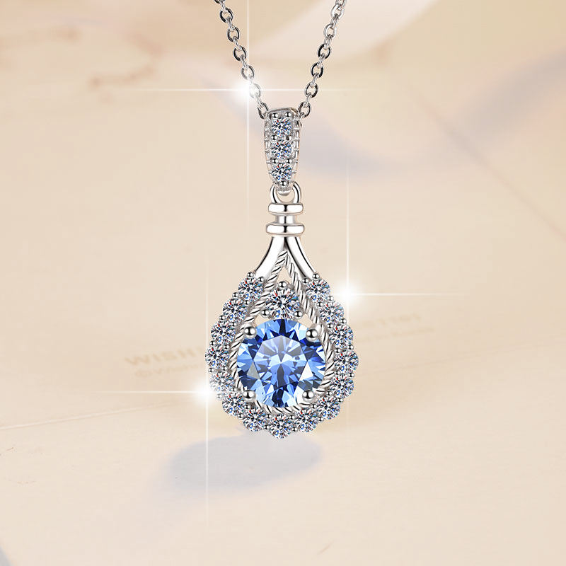 Dây Chuyền ESME ESHK026B Kim Cương Đá Moissanite Bạc 925 Xi Kim 5 lớp