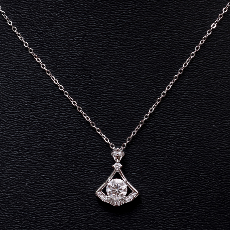 Dây Chuyền ESME ES163KC Kim Cương Đá Moissanite Bạc 925 Xi Kim 5 lớp