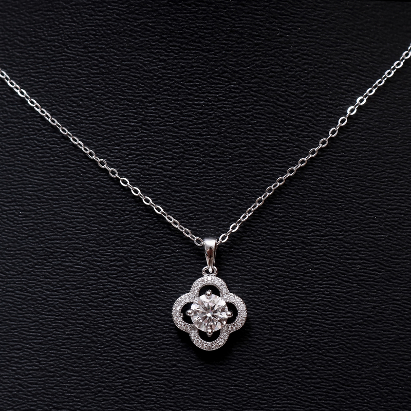 Dây Chuyền ESME ES171AKC Kim Cương Đá Moissanite Bạc 925 Xi Kim 5 lớp