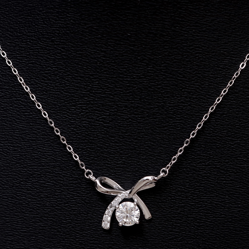 Dây Chuyền ESME ES165KC Kim Cương Đá Moissanite Bạc 925 Xi Kim 5 lớp