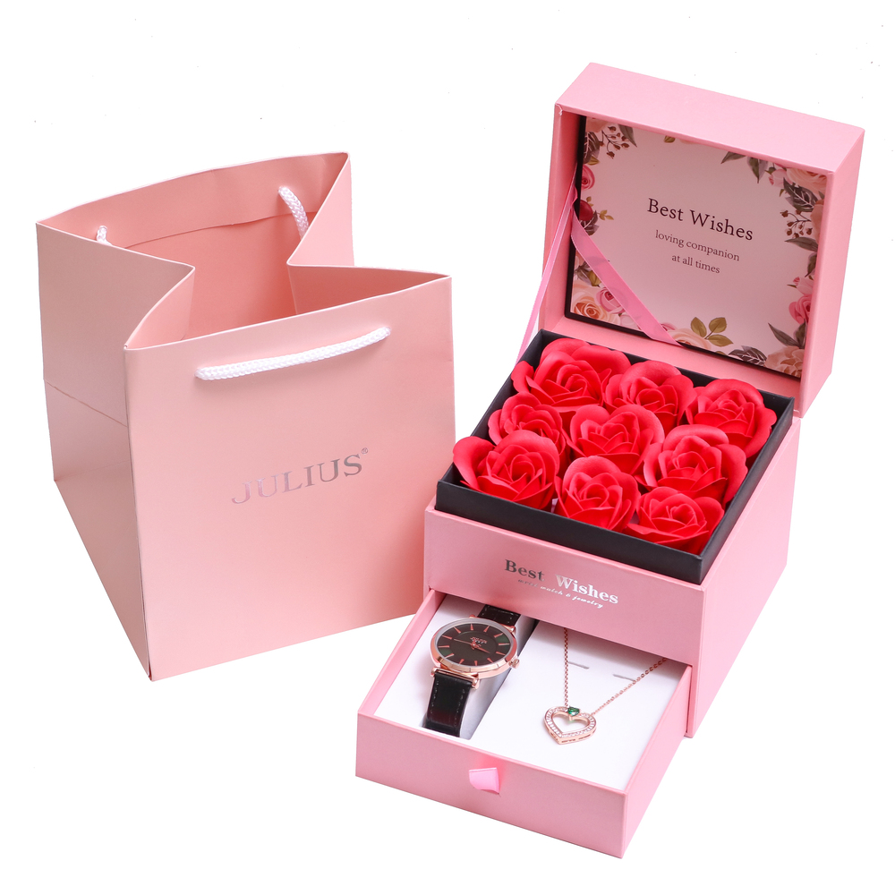 Combo Đồng Hồ Nữ JA-1376D Julius Hàn Quốc + Nữ Trang ESME ES146AS