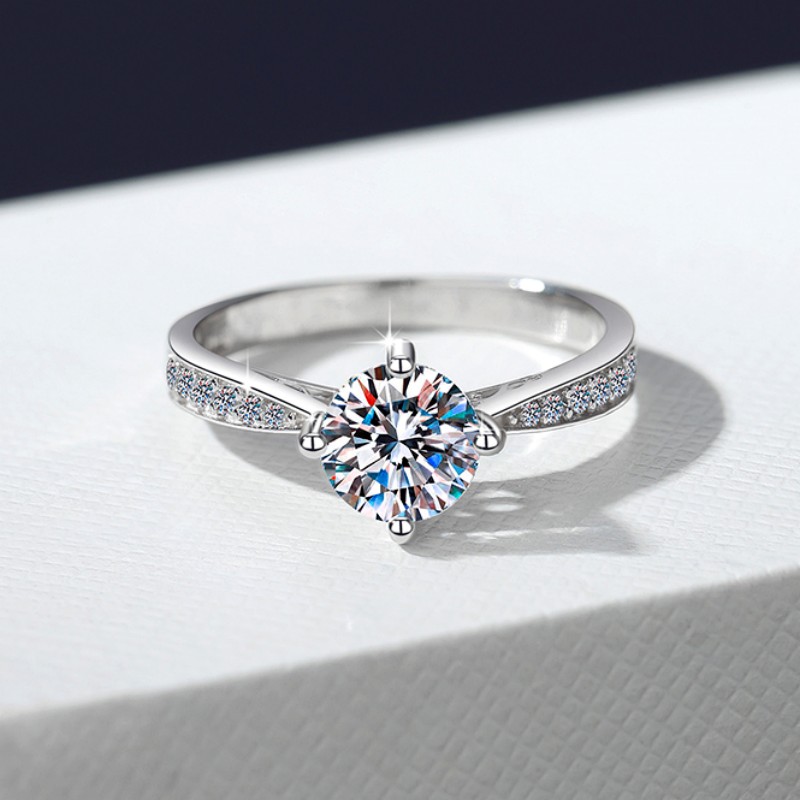 Nhẫn ESME ES290AS Kim Cương Đá Moissanite Bạc 925 Xi Kim 5 lớp (2 MẪU)