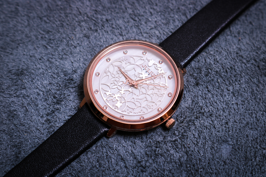 Đồng Hồ Nữ JA-1400A Julius Hàn Quốc Dây Da (Đen)
