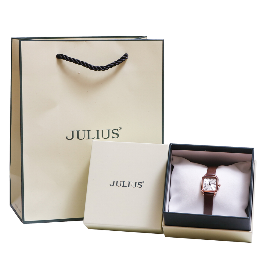 Đồng Hồ Nữ JA-1414C Julius Hàn Quốc Dây Da (Nâu)