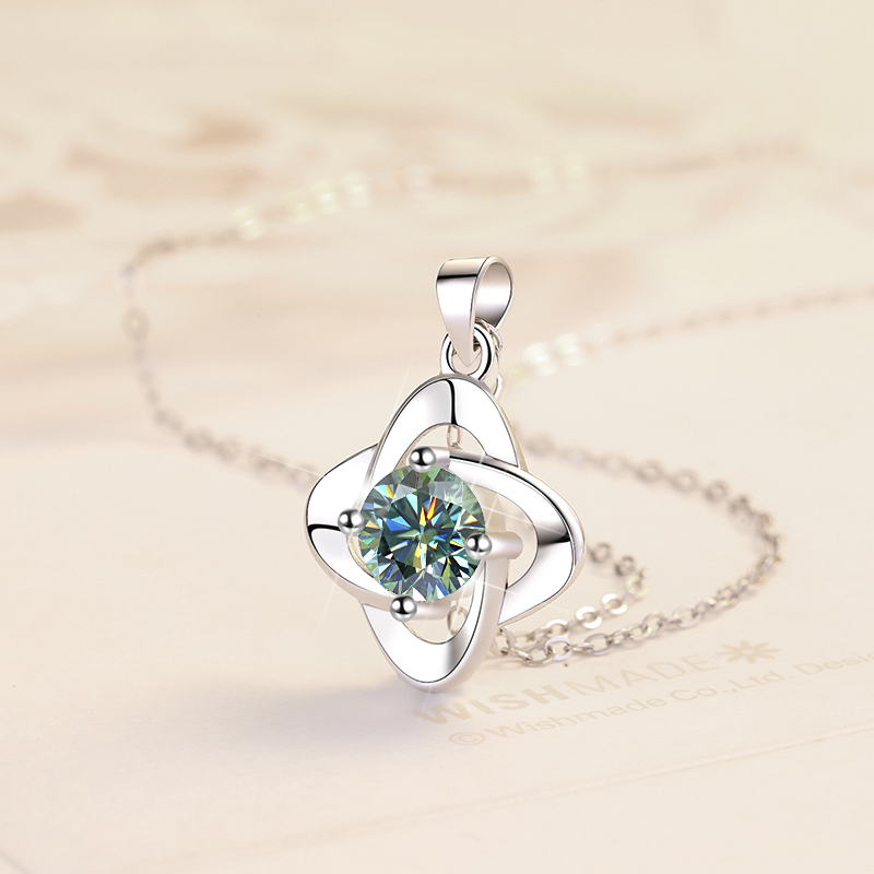 Dây Chuyền ESME ES170 Kim Cương Đá Moissanite Bạc 925 Xi Kim 5 lớp (3 Màu)
