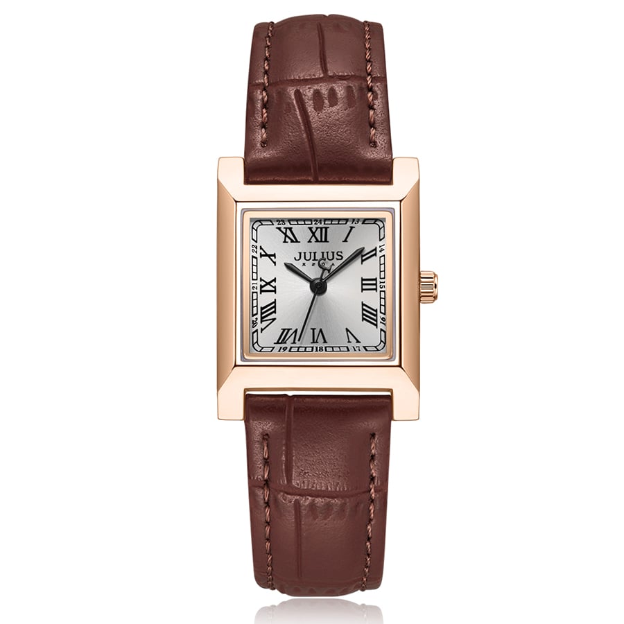 Đồng Hồ Nữ JA-1369C Julius Hàn Quốc Dây Da (Nâu)