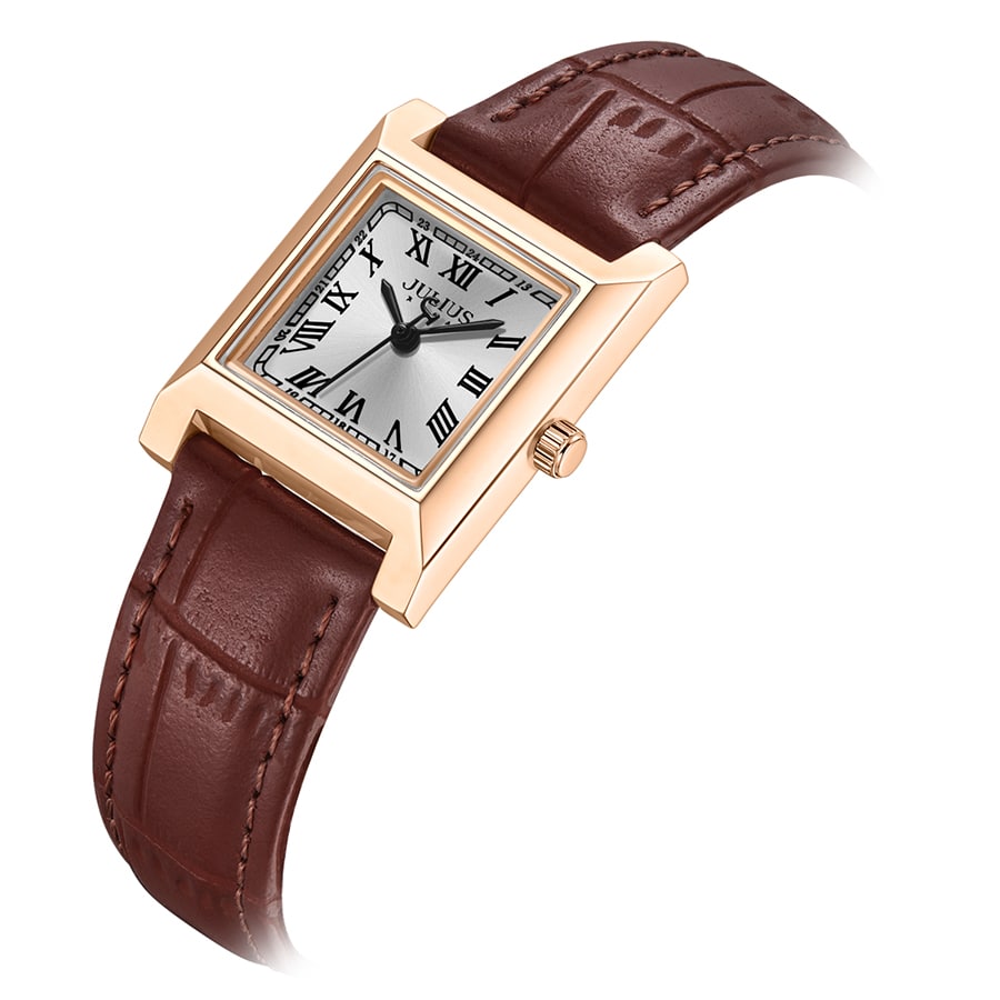 Đồng Hồ Nữ JA-1369C Julius Hàn Quốc Dây Da (Nâu)