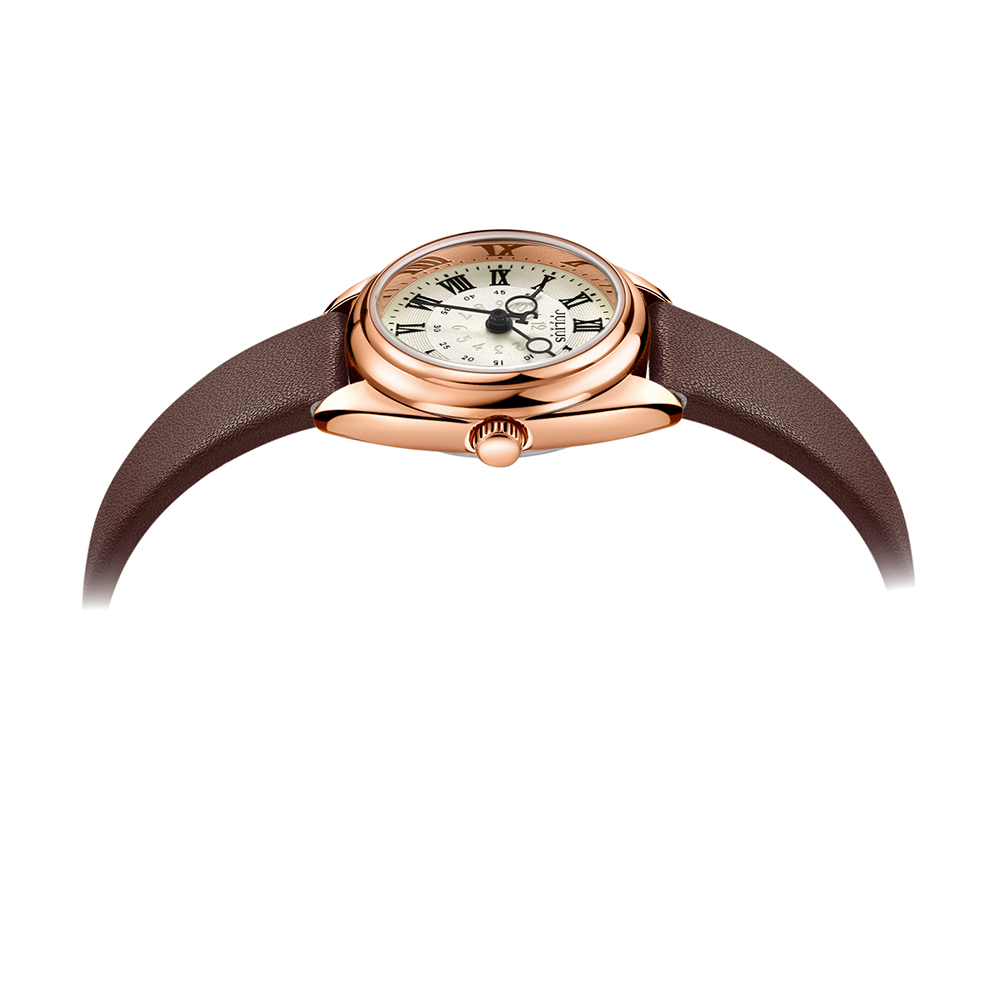 Đồng Hồ Nữ JA-1402D Julius Hàn Quốc Dây Da (Nâu)