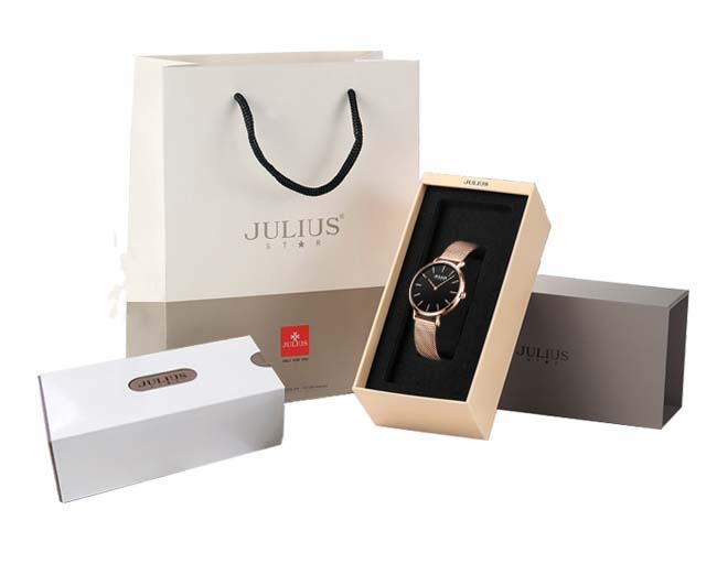 Đồng Hồ Nữ JS-027 Julius Star Kính Sapphire Hàn Quốc (2 Màu)
