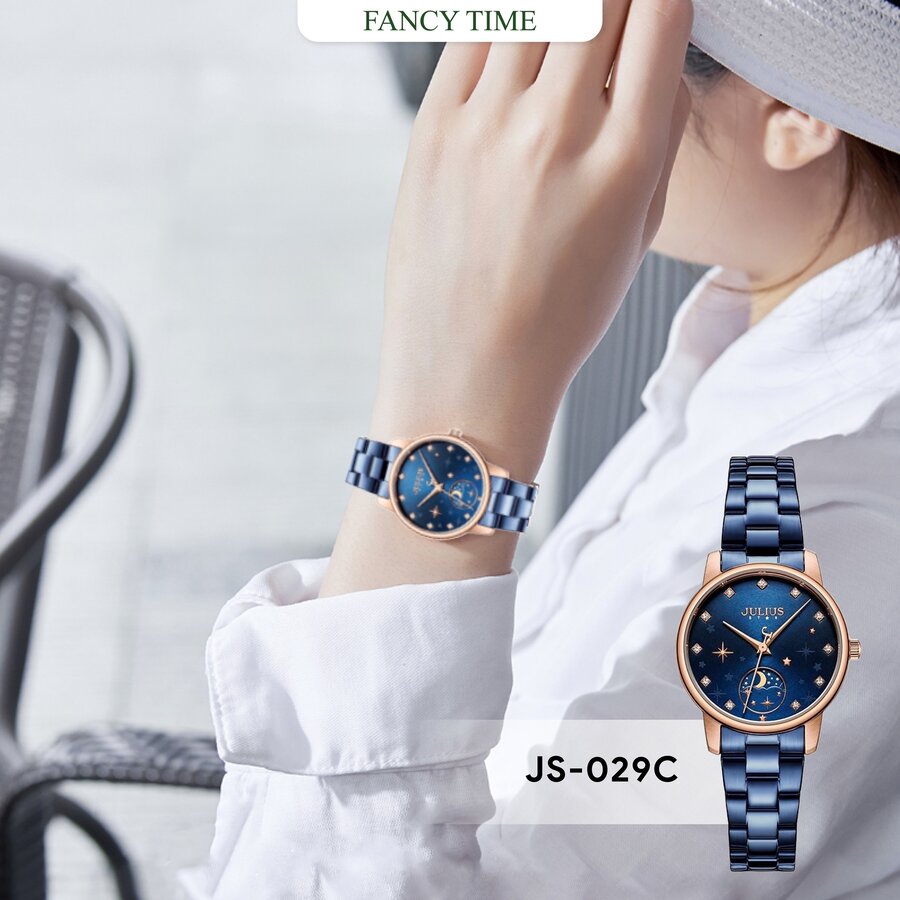 Đồng Hồ Nữ JS-029 Kính Sapphire Julius Star Hàn Quốc (4 Màu)