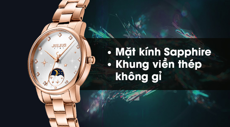 Đồng Hồ Nữ JS-029A Kính Sapphire Julius Star Hàn Quốc (Bạc)