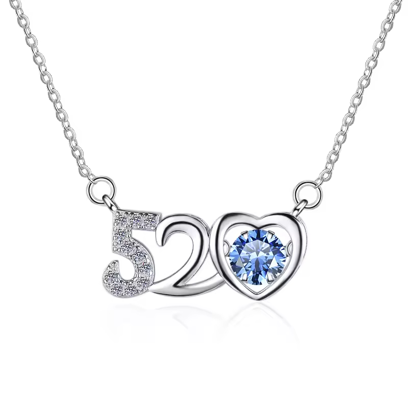 Dây Chuyền ESME ESHK040B Kim Cương Đá Moissanite Bạc 925 Xi Kim 5 lớp