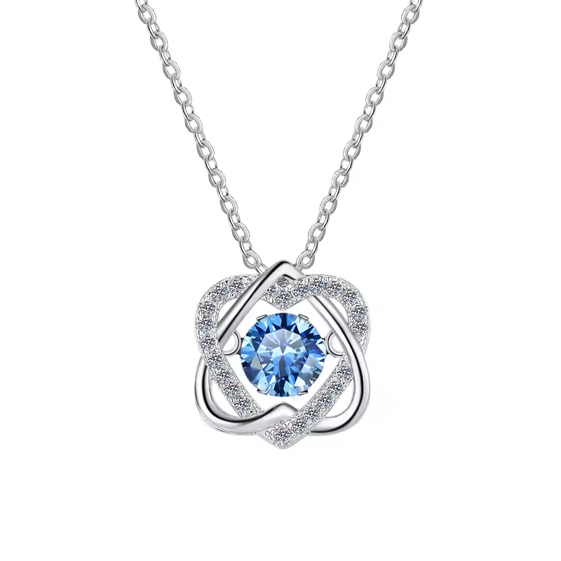 Dây Chuyền ESME ESHK047B Kim Cương Đá Moissanite Bạc 925 Xi Kim 5 lớp