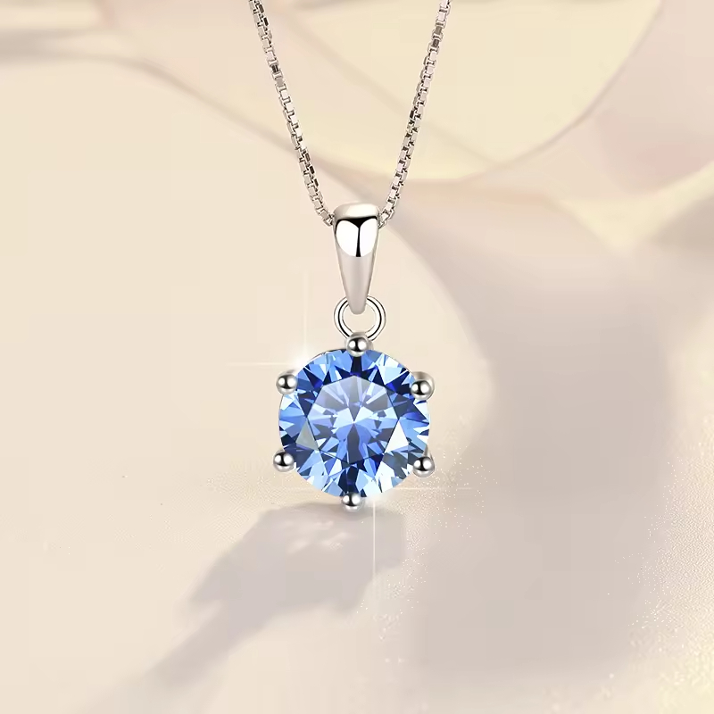 Dây Chuyền ESME ESHK046B Kim Cương Đá Moissanite Bạc 925 Xi Kim 5 lớp