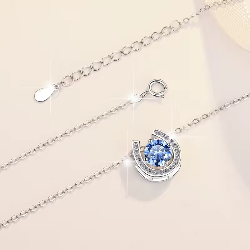 Dây Chuyền ESME ESHK053B Kim Cương Đá Moissanite Bạc 925 Xi Kim 5 lớp