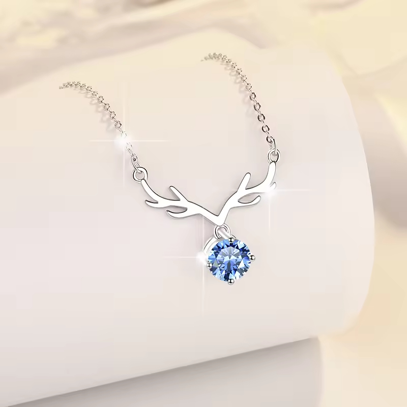 Dây Chuyền ESME ESHK048B Kim Cương Đá Moissanite Bạc 925 Xi Kim 5 lớp