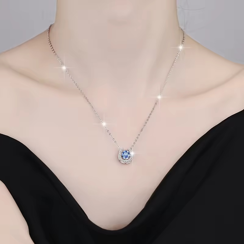 Dây Chuyền ESME ESHK053B Kim Cương Đá Moissanite Bạc 925 Xi Kim 5 lớp