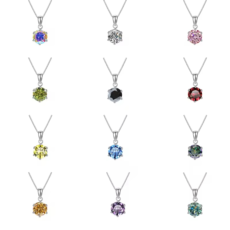Dây Chuyền ESME ESHK046B Kim Cương Đá Moissanite Bạc 925 Xi Kim 5 lớp