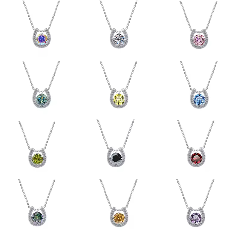 Dây Chuyền ESME ESHK053B Kim Cương Đá Moissanite Bạc 925 Xi Kim 5 lớp