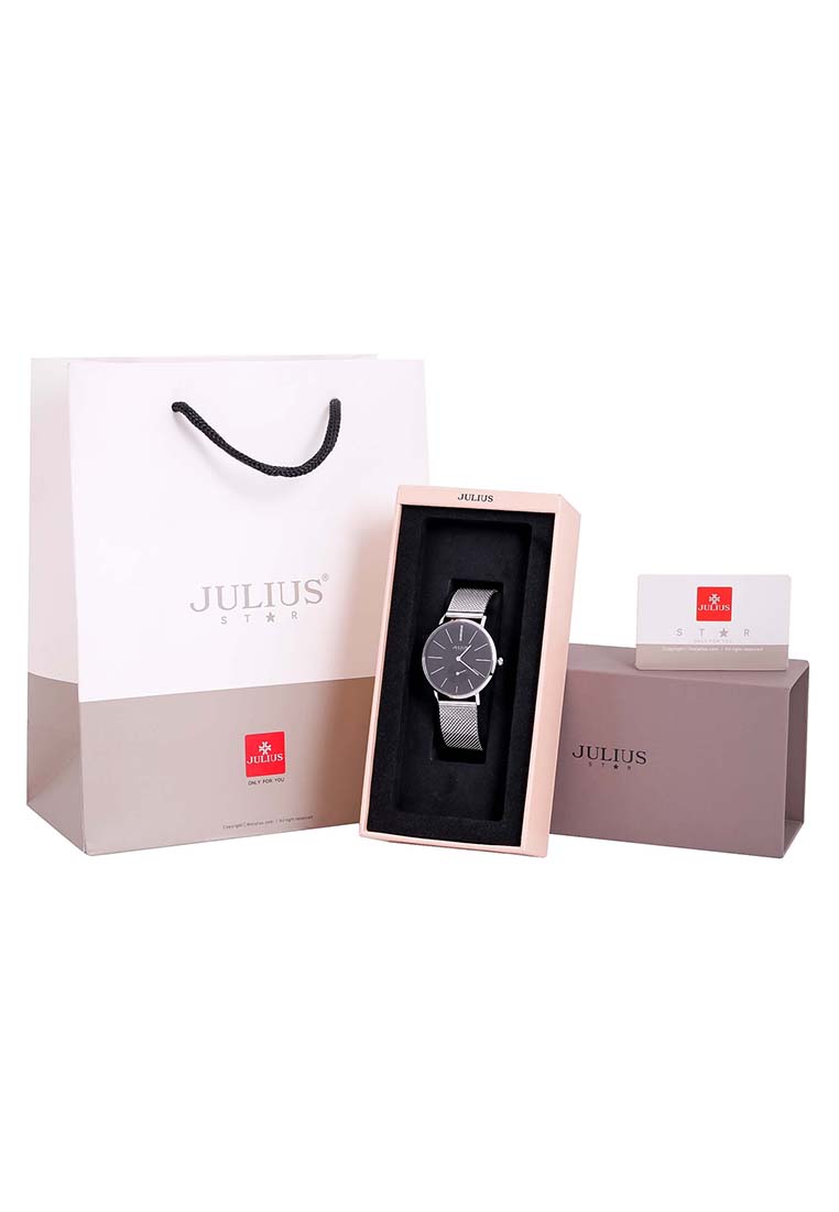 Đồng Hồ Nữ JS-022A Kính Sapphire Julius Star Hàn Quốc dây thép (Bạc)