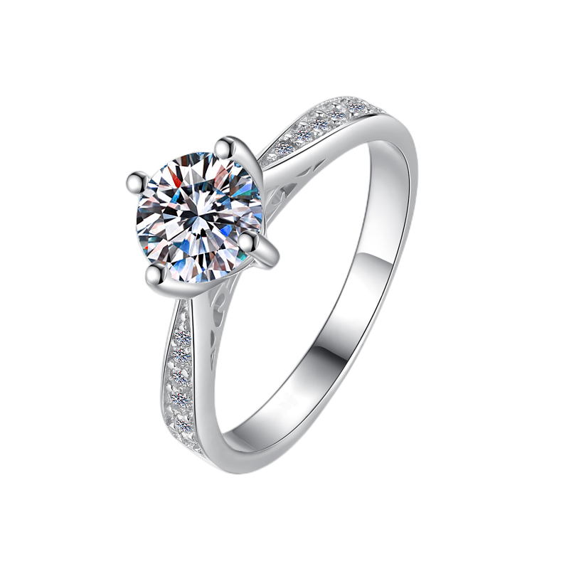Nhẫn ESME ES290AS Kim Cương Đá Moissanite Bạc 925 Xi Kim 5 lớp (2 MẪU)