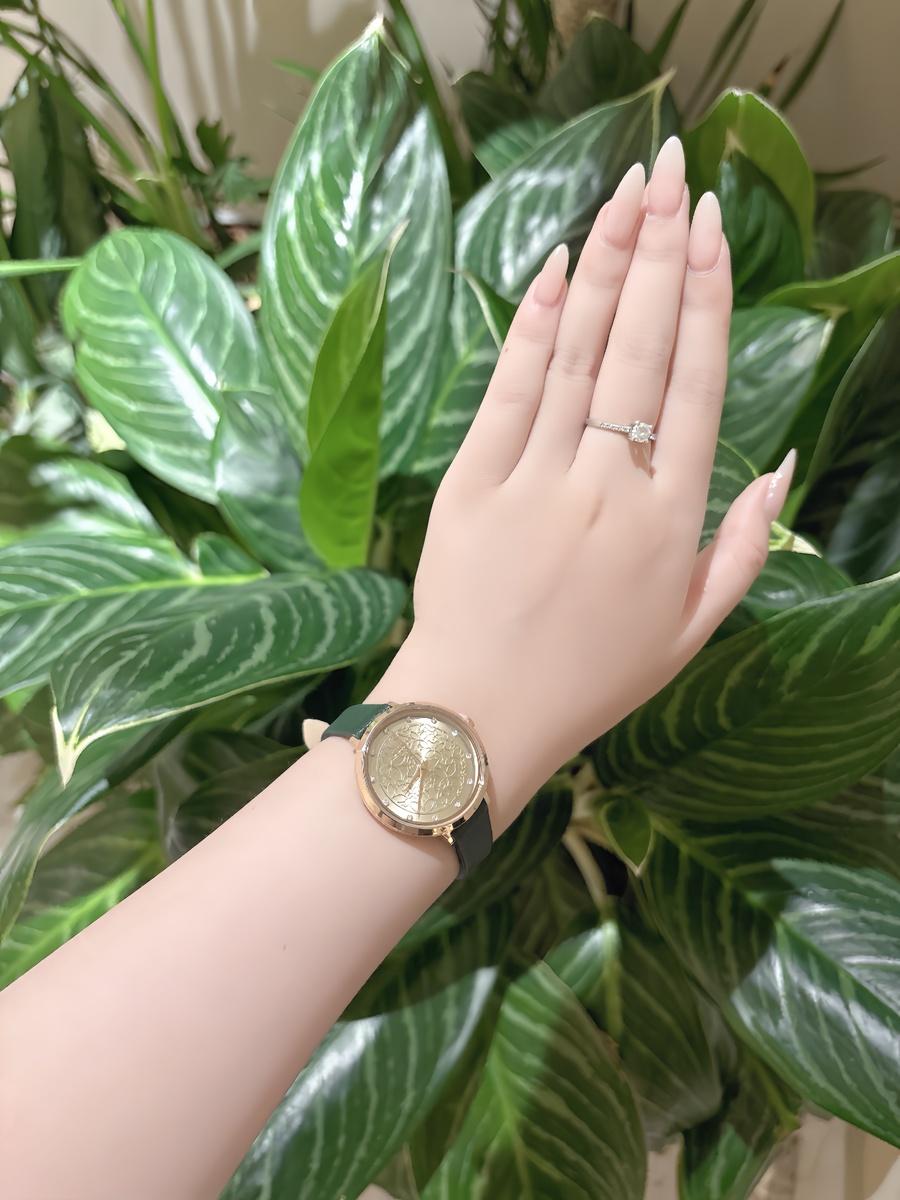 Đồng Hồ Nữ JA-1400C Julius Hàn Quốc Dây Da (Xanh Rêu)