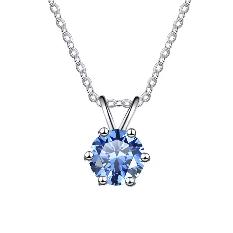 Dây Chuyền ESME ESHK010B Kim Cương Đá Moissanite Bạc 925 Xi Kim 5 lớp