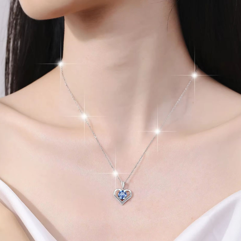 Dây Chuyền ESME ESHK024B Kim Cương Đá Moissanite Bạc 925 Xi Kim 5 lớp