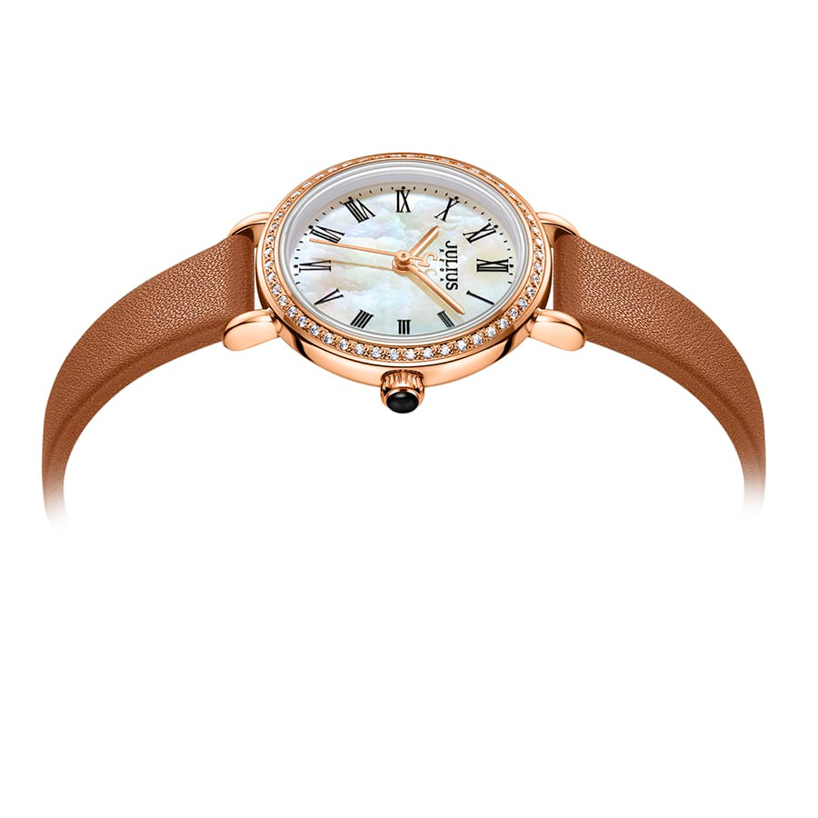 Đồng Hồ Nữ JA-1397B Julius Hàn Quốc Dây Da (Nâu)