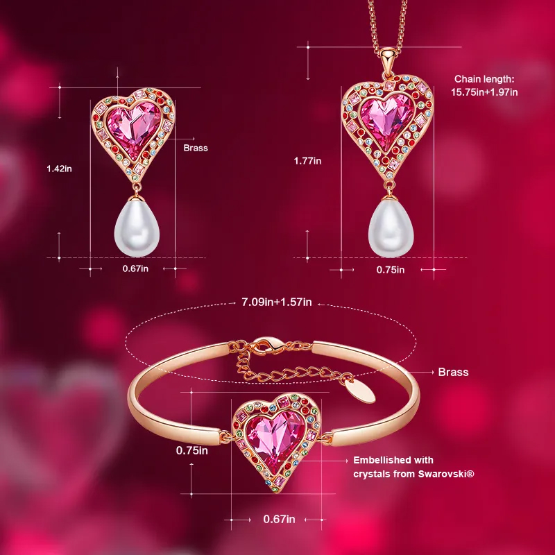 Sét Nữ Trang ESME ES150 Cao Cấp Phủ Rodium (Hồng)