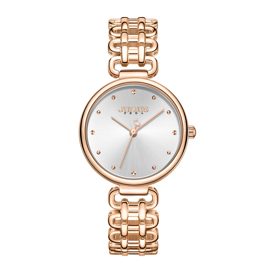 Đồng Hồ Nữ JA-1374A Julius Hàn Quốc Dây Thép (Trắng)