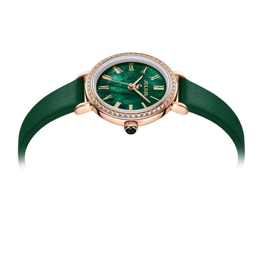Đồng Hồ Nữ JA-1397D Julius Hàn Quốc Dây Da (Xanh)