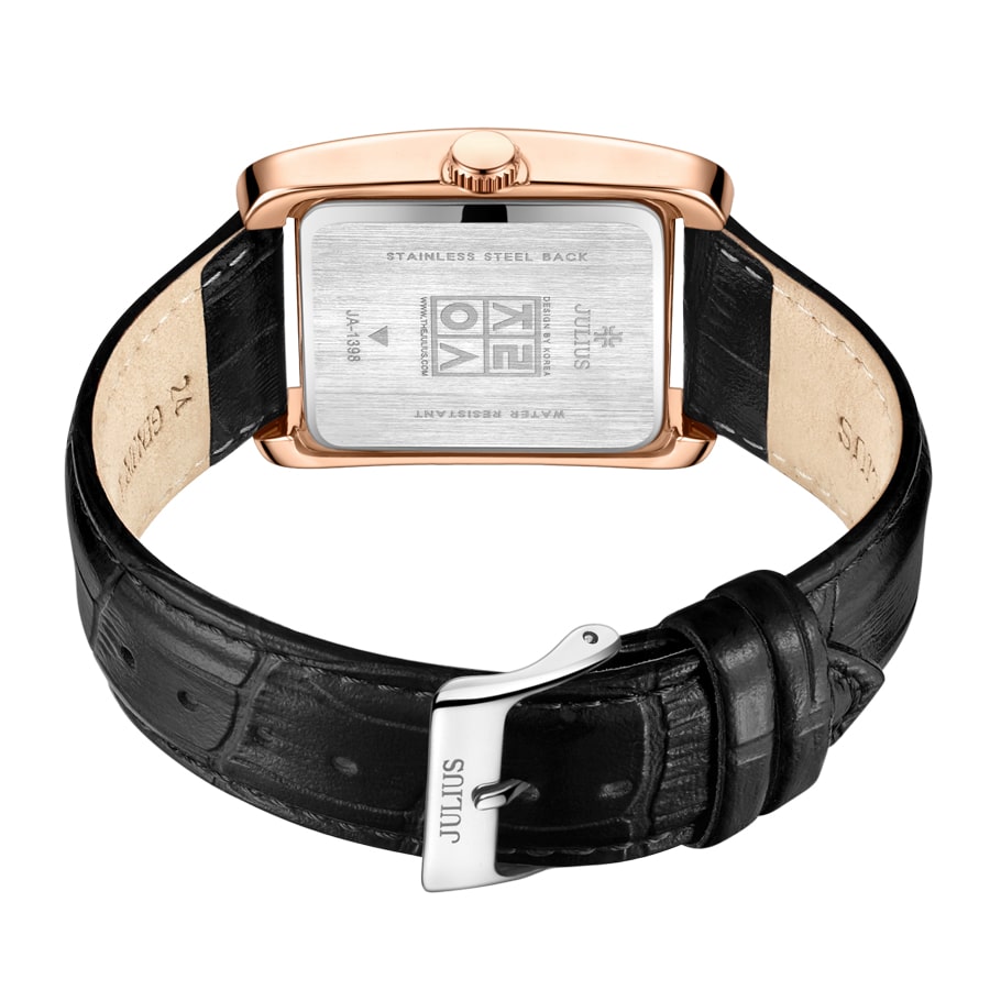 Đồng Hồ Nữ JA-1398D Julius Hàn Quốc Dây Da (Đen)