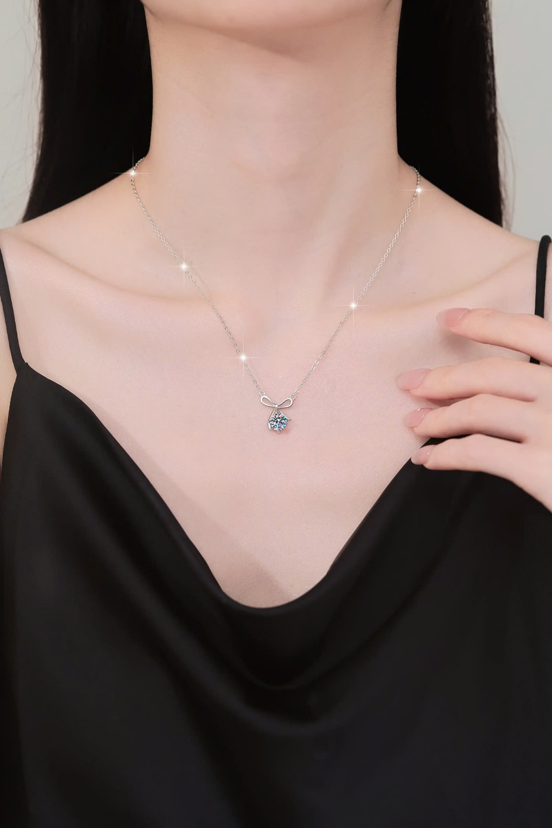 Dây Chuyền ESME ESHK0103 Kim Cương Đá Moissanite Bạc 925 Xi Kim 5 lớp