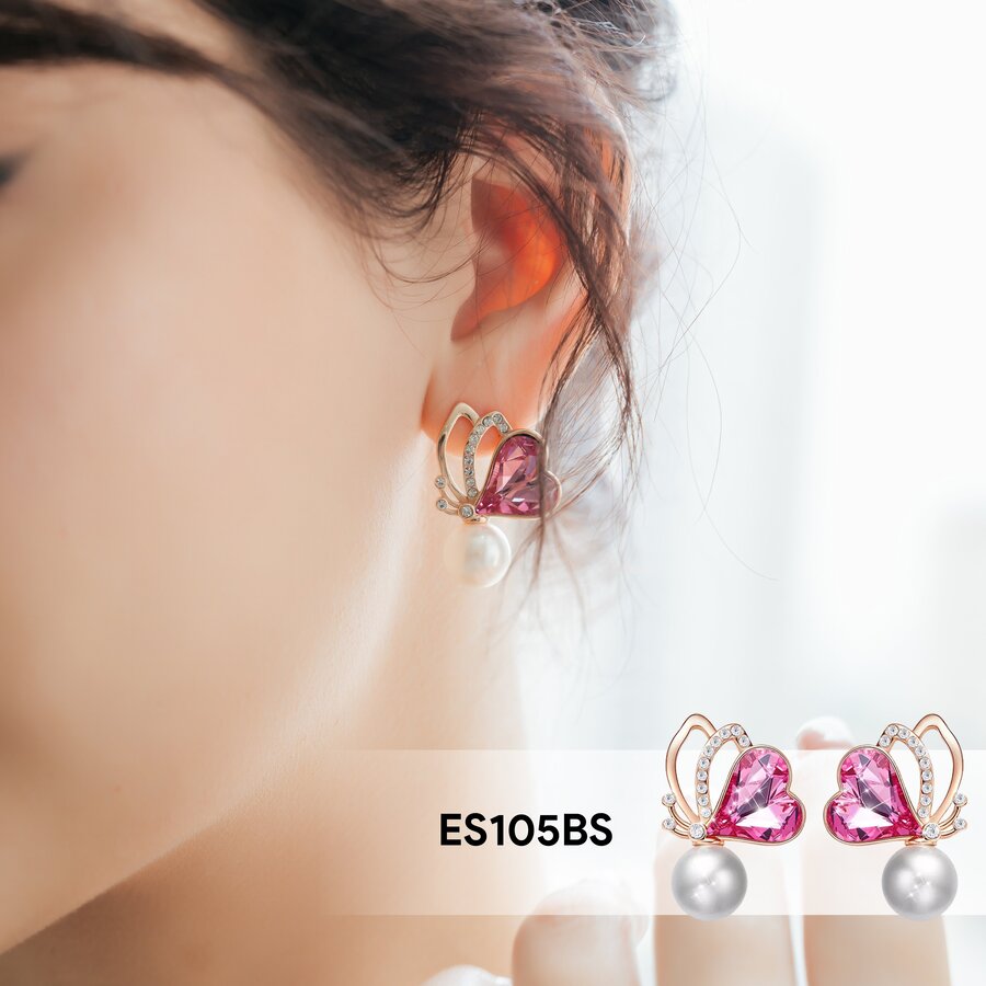 Bông Tai Cao Cấp ESME ES105BS Phủ Rodium (Vàng Hồng)