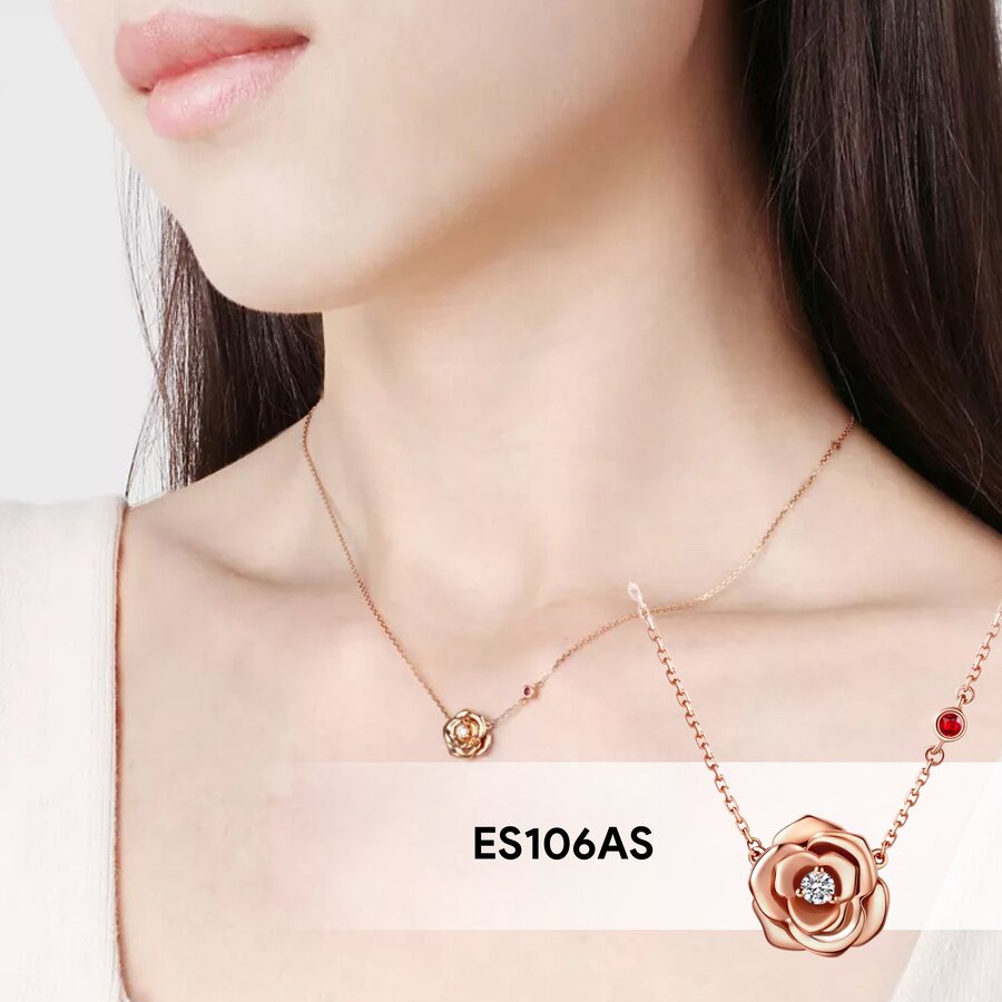 Dây Chuyền Cao Cấp ESME ES106 Phủ Rodium (Vàng Hồng)