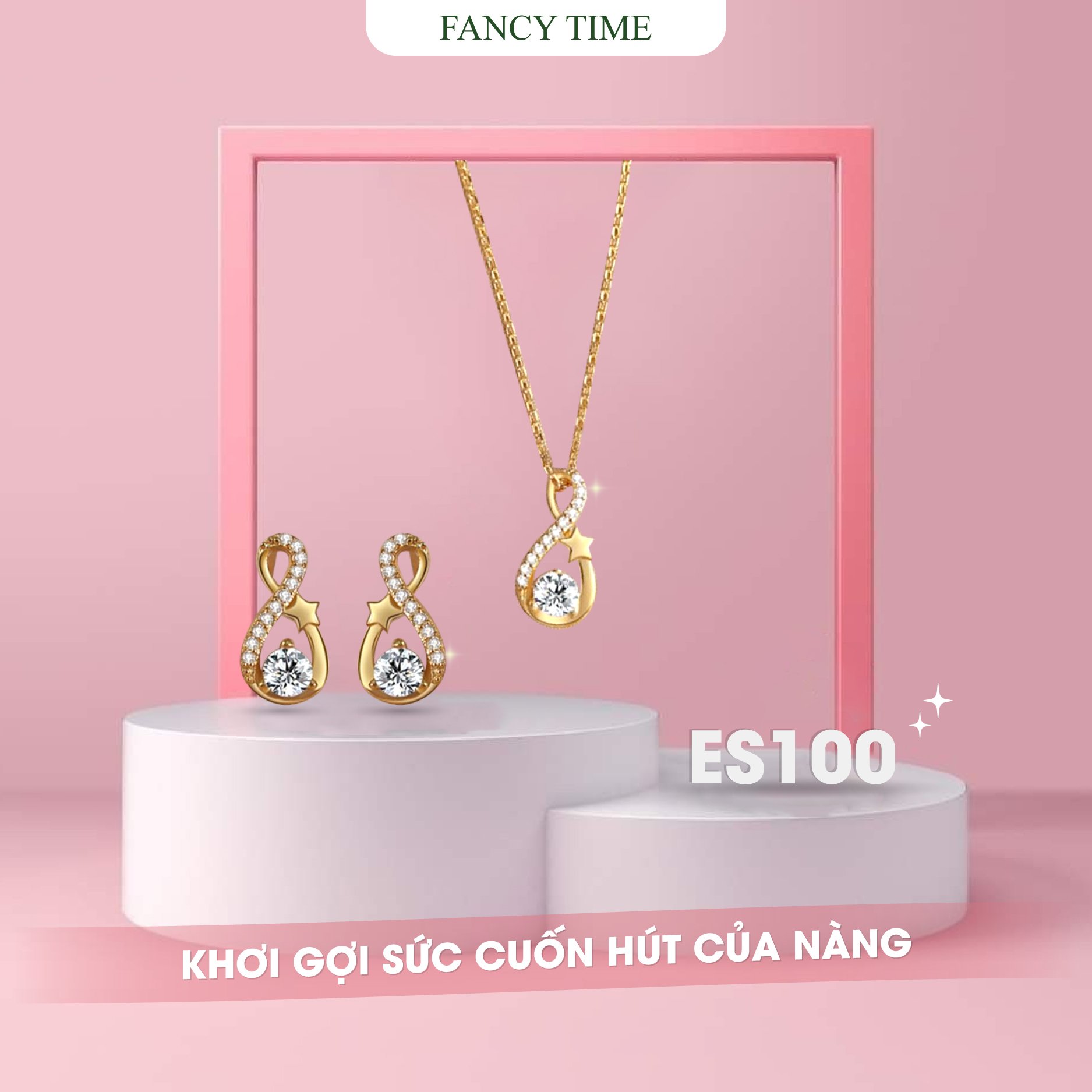 Bông Tai Cao Cấp ESME ES100BS Phủ Rodium